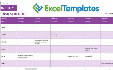 Weekly Calendar Template for Excel Weekly Calendar Excel Template