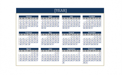 Business Any Year Calendar Template Business Any Year Calendar Template