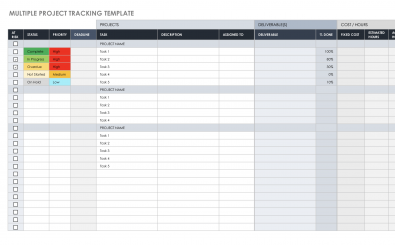 Multiple-Project-Timeline-Template Multiple Project Timeline Template