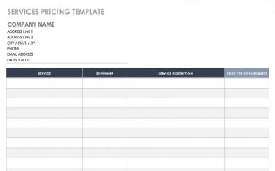 Business-Price-Sheet-Template-395×245 Business Price Sheet Template