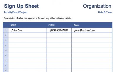 Email-Sign-Up-Sheet-Template Email Sign Up Sheet