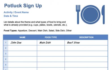 Potluck-Sign-Up-Sheet-Template Potluck Sign Up Sheet