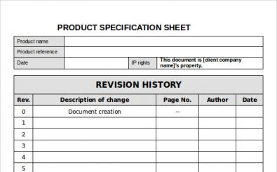 Product-Spec-Sheet-Template Product Spec Sheet Template